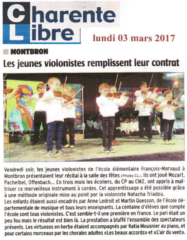 image article natacha triadou la charente libre montbron les jeunes violonistes remplissent leur contrat